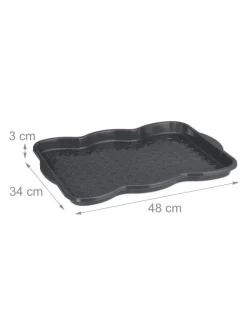 3 x Schuhabtropfschale in Grau - (B)48 x (H)3 x (T)34 cm><noscript><img width=