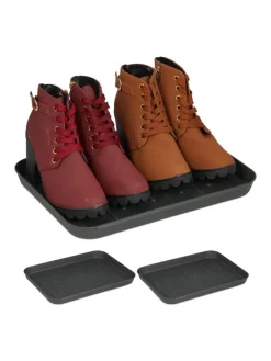 6 x Schuhabtropfschale in Grau - (B)35 x (H)3 x (T)27 cm>relaxdays Outlet
