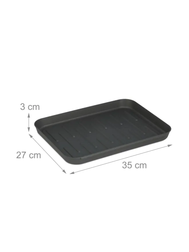 6 x Schuhabtropfschale in Grau - (B)35 x (H)3 x (T)27 cm>relaxdays Outlet