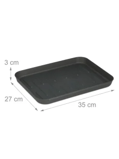 relaxdays Schuhpflege Und Mehr|Schuhpflege Und Mehr^4 x Schuhabtropfschale in Schwarz - (B)27 x (H)3 x (T)35 cm