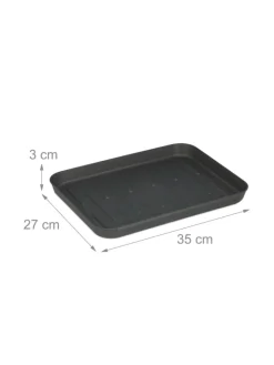 relaxdays Schuhpflege Und Mehr|Schuhpflege Und Mehr^3 x Schuhabtropfschale in Grau - (B)35 x (H)3 x (T)27 cm