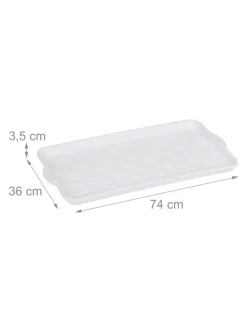 relaxdays Schuhpflege Und Mehr|Schuhpflege Und Mehr^2 x Schuhabtropfschale in Weiß - (B)74x (H)3,5 x (T)36 cm