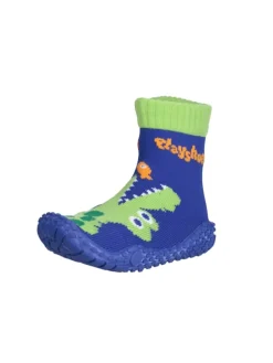 Playshoes Badeschuhe|Badeschuhe^Aqua-Socke Krokodil in Marine