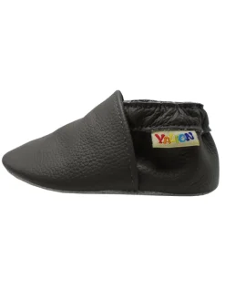 Yalion Krabbelschuhe^Baby Krabbelschuhe aus Leder mit rutschfester Sohle – Grau