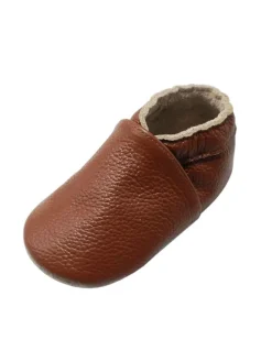 Yalion Krabbelschuhe^Baby Krabbelschuhe aus Leder mit rutschfester Sohle – Braun