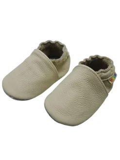 Baby Krabbelschuhe aus Leder mit rutschfester Sohle – Elfenbein>Yalion Hot