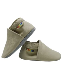 Baby Krabbelschuhe aus Leder mit rutschfester Sohle – Elfenbein><noscript><img width=