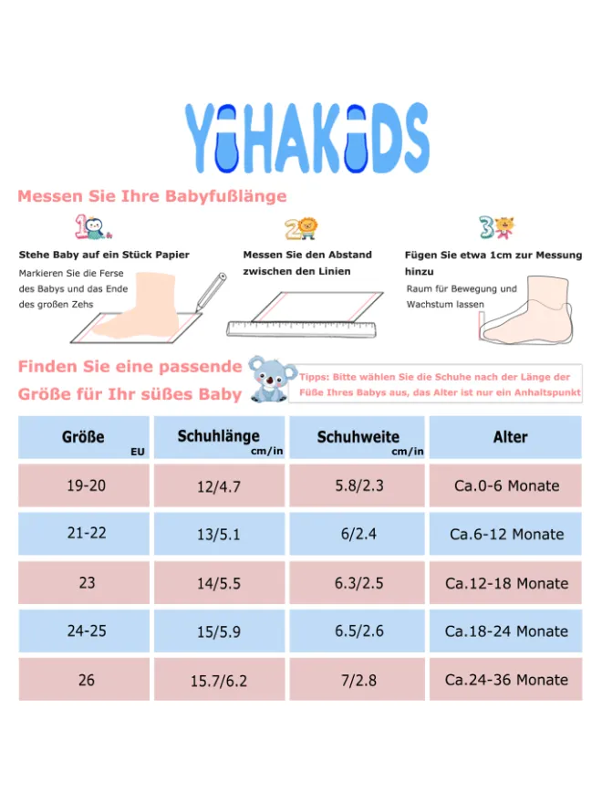 Yihakids Krabbelschuhe^Baby Krabbelschuhe aus Leder, weiche Lauflernschuhe mit rutschfester Sohle