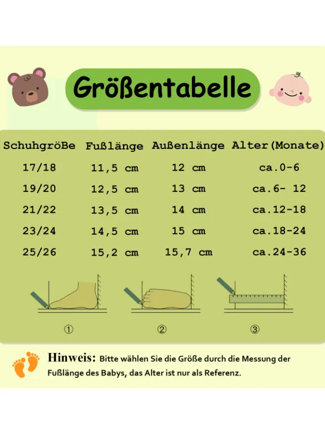 Baby Krabbelschuhe aus Leder, weiche Lauflernschuhe mit rutschfester Sohle>Sayoyo
