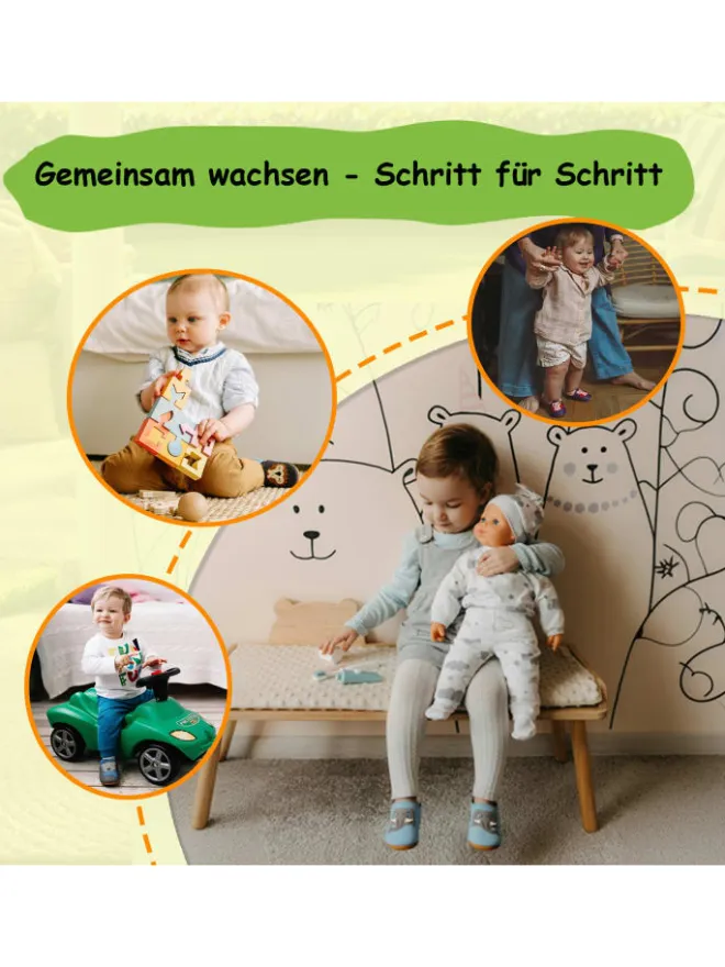 Baby Krabbelschuhe aus Leder, weiche Lauflernschuhe mit rutschfester Sohle>Sayoyo