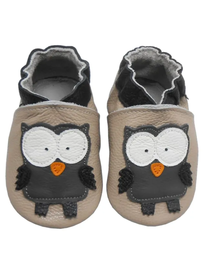 Bemesu Krabbelschuhe^Baby Krabbelschuhe aus Leder, weiche Lauflernschuhe mit rutschfester Sohle