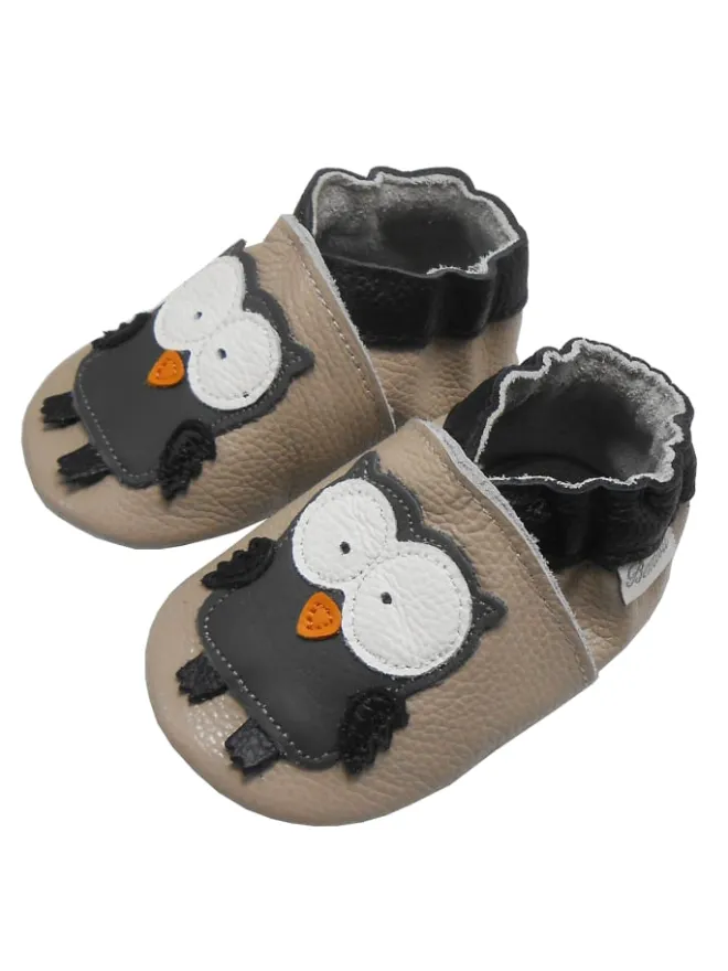 Bemesu Krabbelschuhe^Baby Krabbelschuhe aus Leder, weiche Lauflernschuhe mit rutschfester Sohle