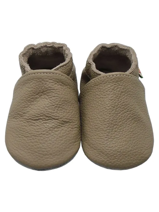 Baby Krabbelschuhe aus Leder mit rutschfester Sohle – Khaki>Yalion Sale