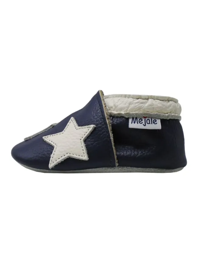 Mejale Krabbelschuhe^Baby Krabbelschuhe aus Leder, weiche Lauflernschuhe mit rutschfester Sohle