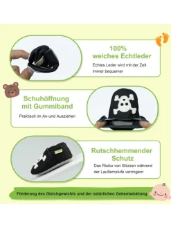 Baby Krabbelschuhe aus Leder, weiche Lauflernschuhe mit rutschfester Sohle>Sayoyo New