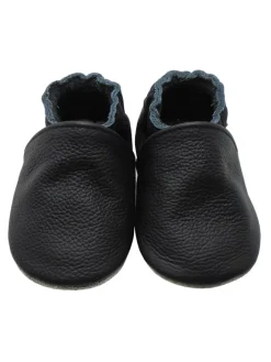 Yalion Krabbelschuhe^Baby Krabbelschuhe aus Leder mit rutschfester Sohle – Schwarz