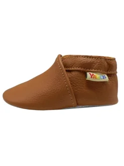 Baby Krabbelschuhe aus Leder mit rutschfester Sohle – Braun><noscript><img width=