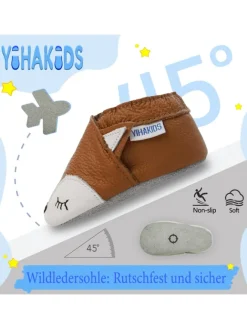 Baby Krabbelschuhe aus Leder, weiche Lauflernschuhe mit rutschfester Sohle><noscript><img width=