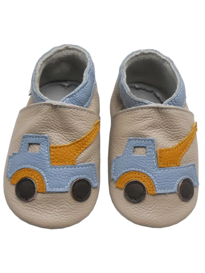 Bemesu Krabbelschuhe^Baby Krabbelschuhe aus Leder, weiche Lauflernschuhe mit rutschfester Sohle