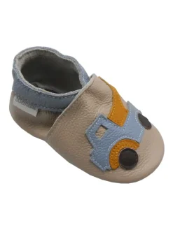 Bemesu Krabbelschuhe^Baby Krabbelschuhe aus Leder, weiche Lauflernschuhe mit rutschfester Sohle