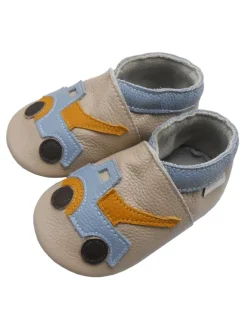 Bemesu Krabbelschuhe^Baby Krabbelschuhe aus Leder, weiche Lauflernschuhe mit rutschfester Sohle