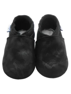 Mejale Krabbelschuhe^Baby Krabbelschuhe in Schnitzerei Schwarz