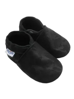 Mejale Krabbelschuhe^Baby Krabbelschuhe in Schnitzerei Schwarz