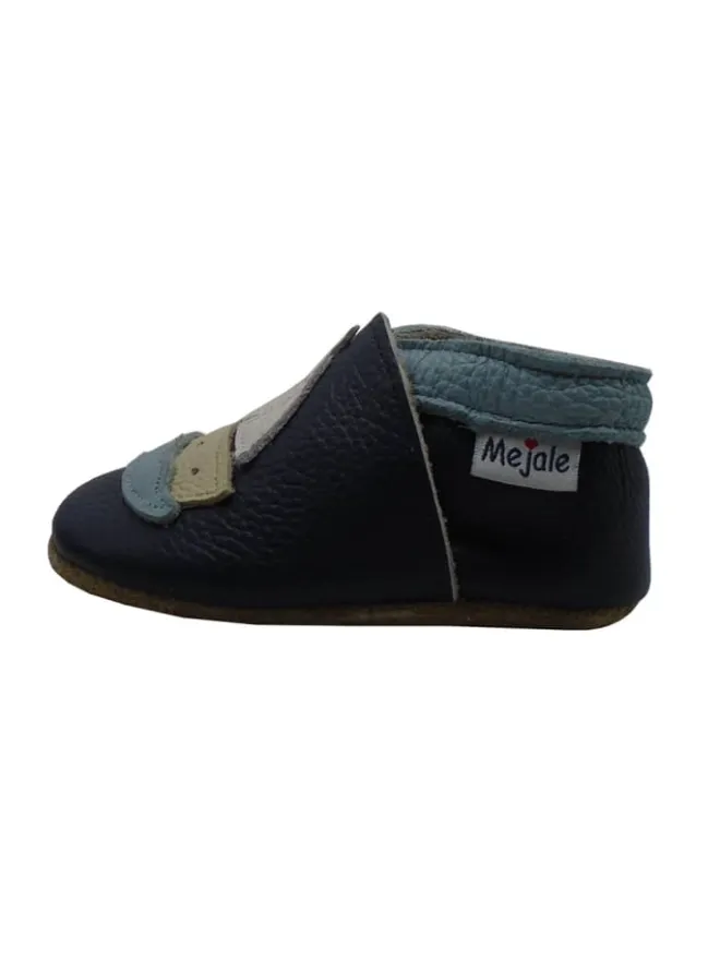 Baby Leder Krabbelschuhe, mit rutschfester Sohle-Segelboot - Muster>Mejale Best