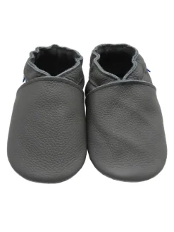 Yihakids Krabbelschuhe^Baby Leder Krabbelschuhe, mit rutschfester Sohle – Grau