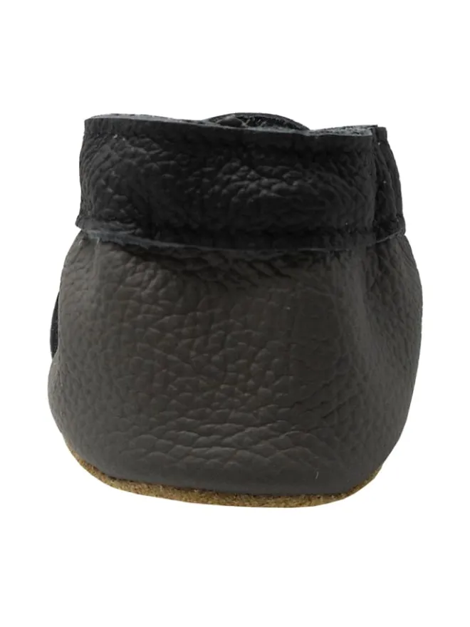 Baby Leder Krabbelschuhe, Grau, mit rutschfester harter Sohle - Sternenmuster>Yihakids Online
