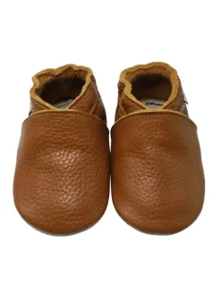 Baby Leder Krabbelschuhe, rutschfeste und weiche Sohle - Braun>Mejale Sale
