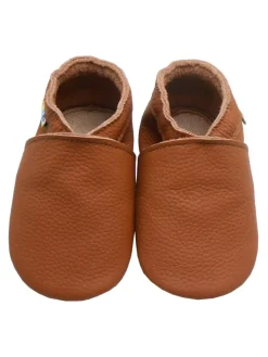 Yalion Krabbelschuhe^Baby Leder Krabbelschuhe, mit rutschfester harter Sohle – Braun