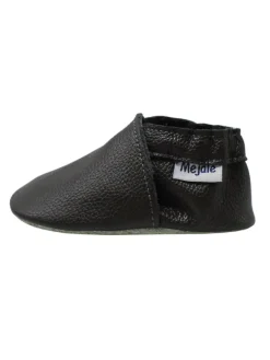 Mejale Krabbelschuhe^Baby Leder Krabbelschuhe, mit rutschfester Sohle – Schwarz