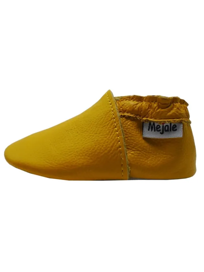 Mejale Krabbelschuhe^Baby Leder Krabbelschuhe, mit rutschfester Sohle – Gelb