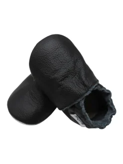 Mejale Krabbelschuhe^Baby Leder Krabbelschuhe, mit rutschfester Sohle – Schwarz