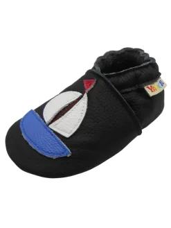 Baby Leder Krabbelschuhe,mit rutschfester harter Sohle-Segelboot - Muster><noscript><img width=