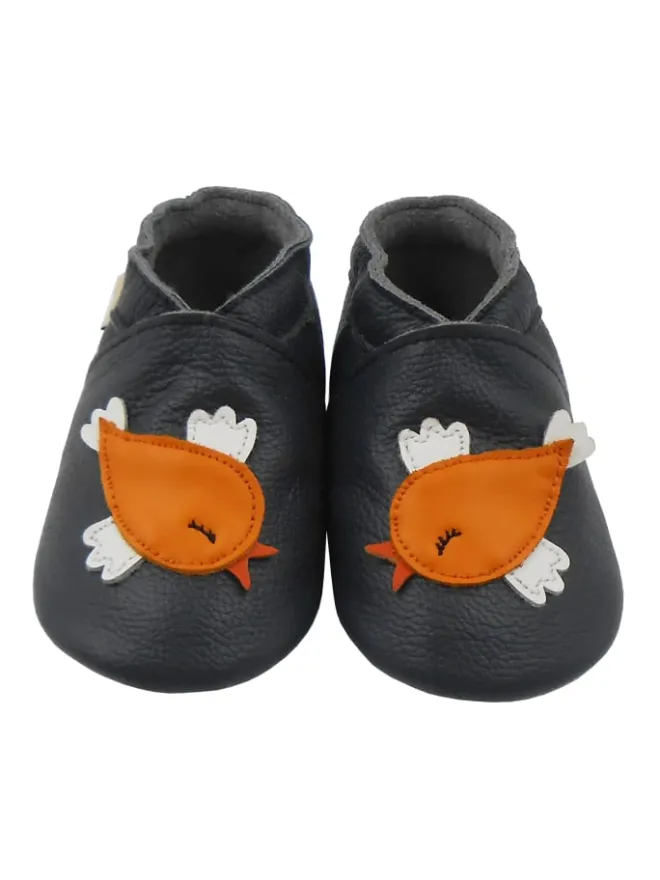 Baby Leder-Krabbelschuhe "Birdie" in Schwarz>Mepiq Sale