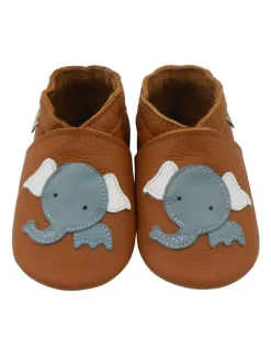 Mepiq Krabbelschuhe^Baby Leder-Krabbelschuhe "Elefant" in Braun