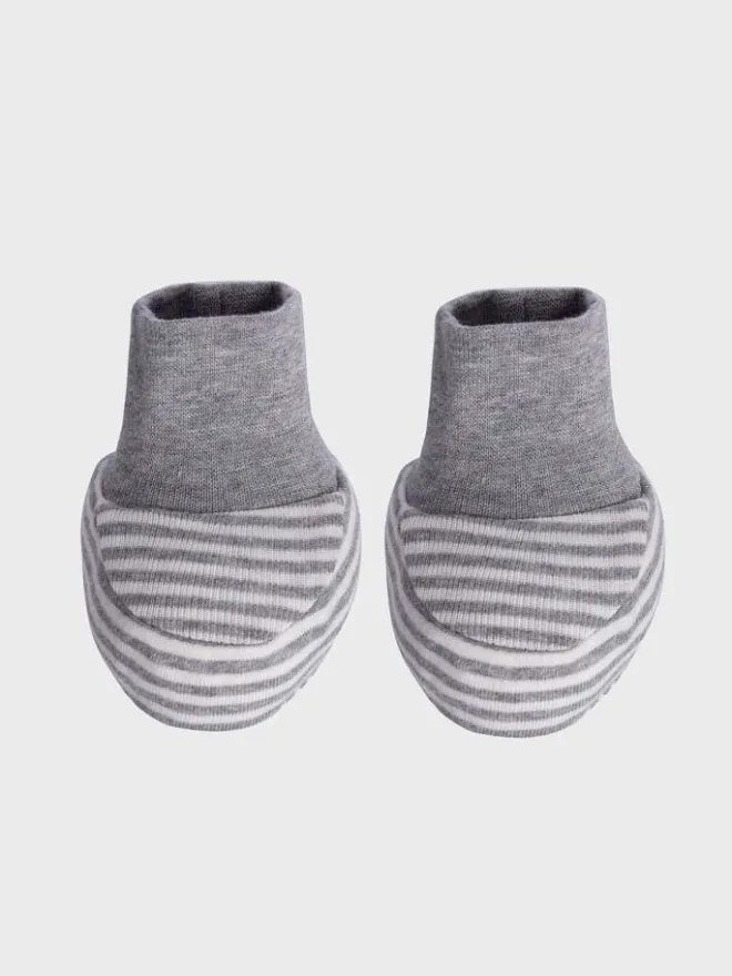 OrganicEra Krabbelschuhe^Baby Schuhe in Grey Melange