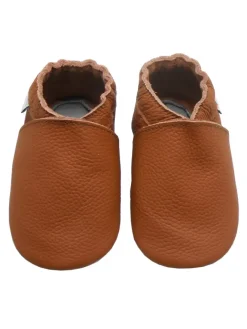 Baby-Leder-Laufschuhe, komfortabel mit rutschfester Sohle - Braun>Bemesu Clearance