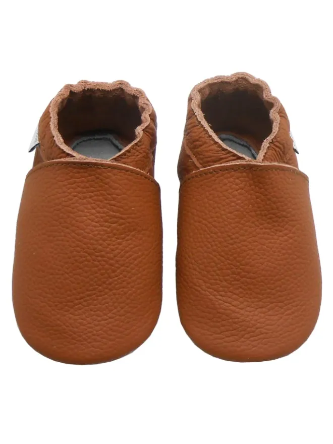 Baby-Leder-Laufschuhe, komfortabel mit rutschfester Sohle - Braun>Bemesu Clearance