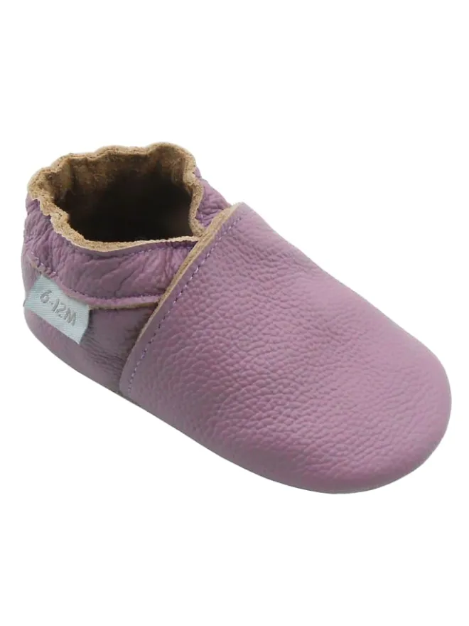 Baby-Leder-Laufschuhe, komfortabel mit rutschfester Sohle - Helllila>Basrakids Best