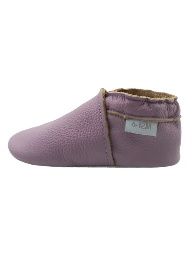 Baby-Leder-Laufschuhe, komfortabel mit rutschfester Sohle - Helllila>Basrakids Best