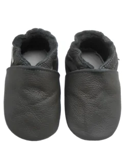 Bemesu Krabbelschuhe^Baby-Leder-Laufschuhe, komfortabel mit rutschfester Sohle - Grau