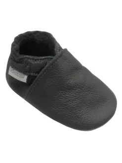 Bemesu Krabbelschuhe^Baby-Leder-Laufschuhe, komfortabel mit rutschfester Sohle - Grau