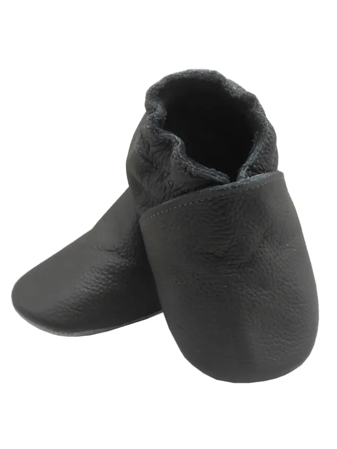Bemesu Krabbelschuhe^Baby-Leder-Laufschuhe, komfortabel mit rutschfester Sohle - Grau