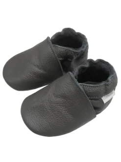 Bemesu Krabbelschuhe^Baby-Leder-Laufschuhe, komfortabel mit rutschfester Sohle - Grau