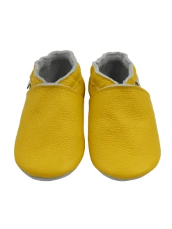 Bemesu Krabbelschuhe^Baby-Leder-Laufschuhe, komfortabel mit rutschfester Sohle - Gelb