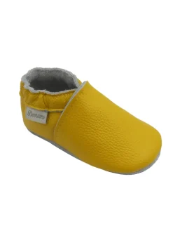 Bemesu Krabbelschuhe^Baby-Leder-Laufschuhe, komfortabel mit rutschfester Sohle - Gelb
