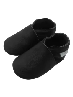 Baby-Leder-Laufschuhe, komfortabel mit rutschfester Sohle - Schwarz>Basrakids Best